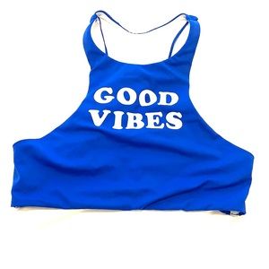“Good Vibes” Bikini Top